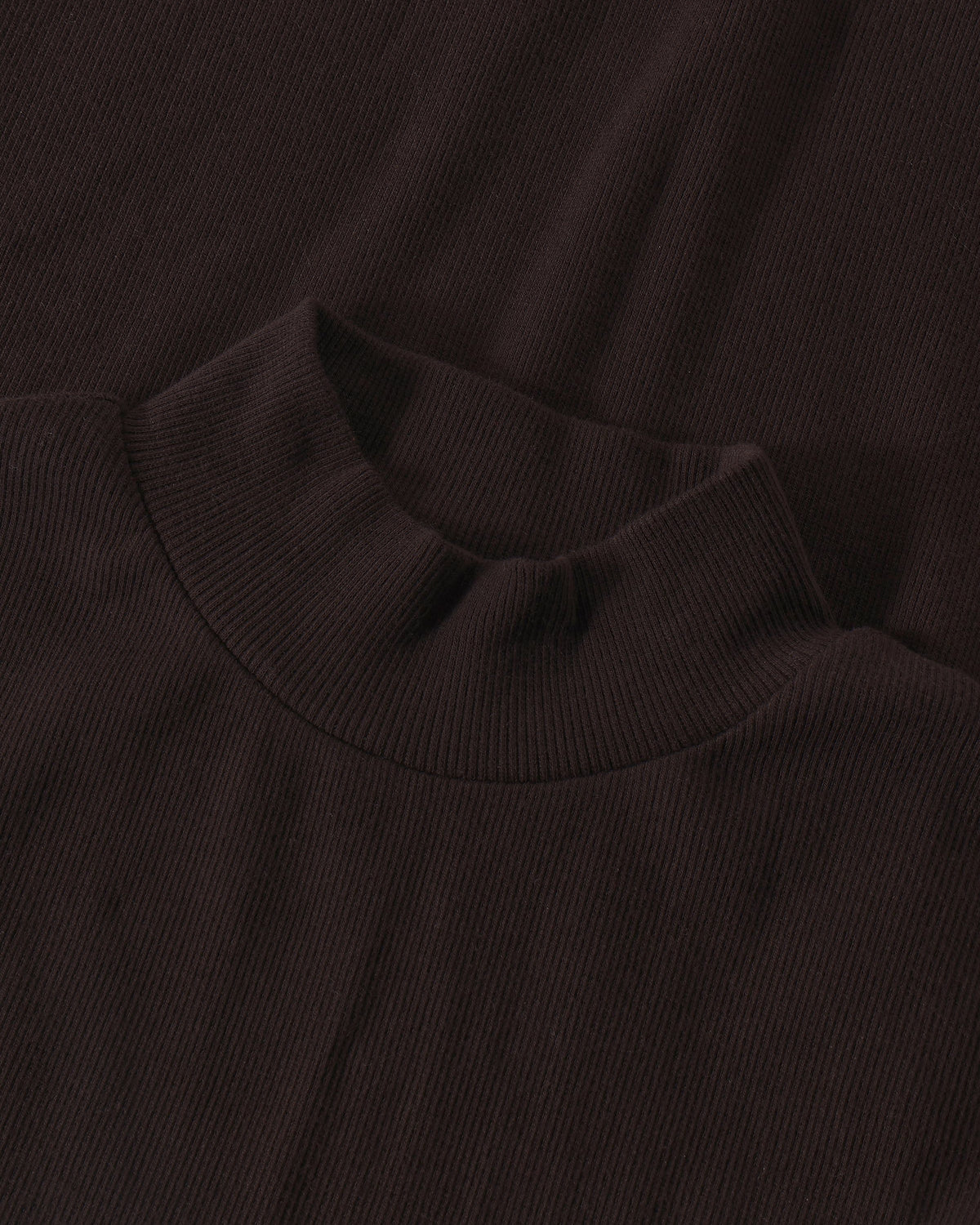 KnowledgeCotton Apparel - WMN High neck rib top T-shirts 1487 Chocolate Torte