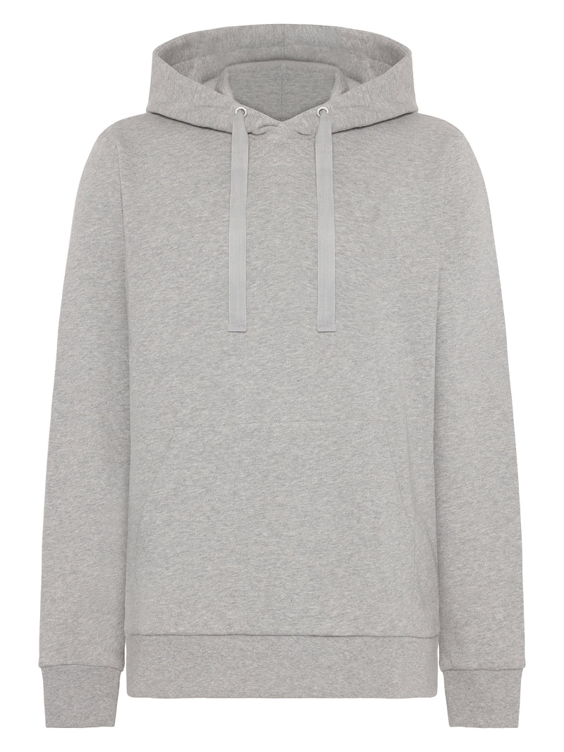 KnowledgeCotton Apparel - MEN Hood basic badge sweat Sweats 1012 Grey Melange