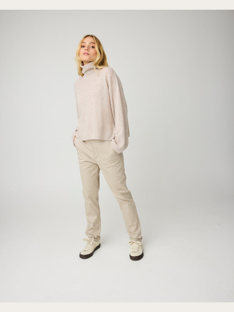 KnowledgeCotton Apparel - WMN Iris slim pique pant Pants 1228 Light feather gray