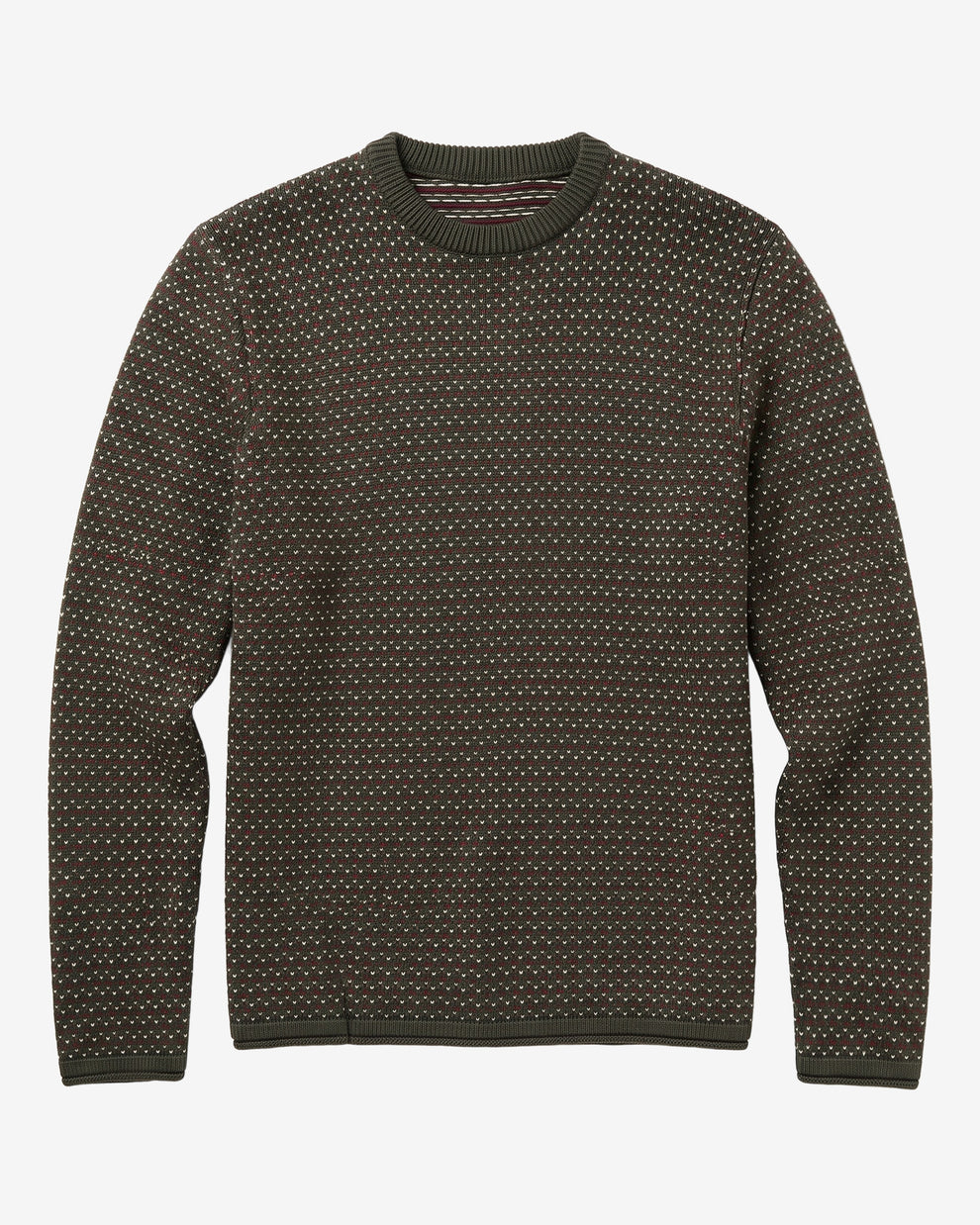 KnowledgeCotton Apparel - MEN Jacquard crew neck sweater Knits 9923 Green
