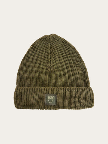 KnowledgeCotton Apparel - YOUNG Kids ribbing hat Hats 1090 Forrest Night