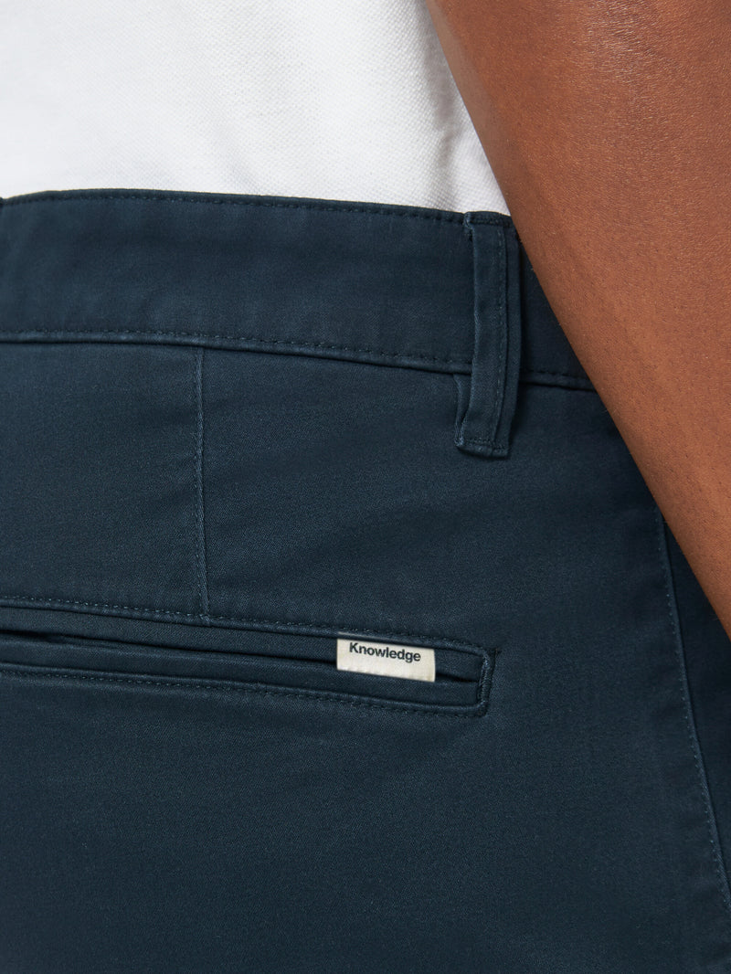 KnowledgeCotton Apparel - MEN LUCA slim twill chino pants Pants 1001 Total Eclipse