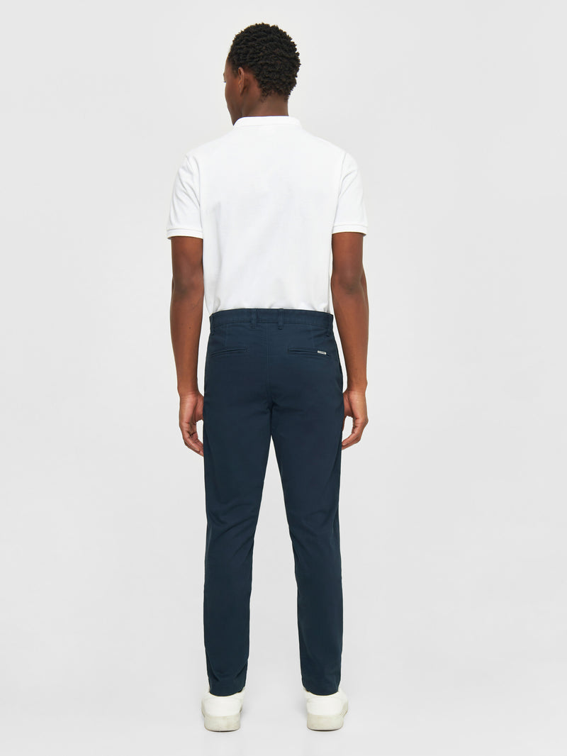KnowledgeCotton Apparel - MEN LUCA slim twill chino pants Pants 1001 Total Eclipse