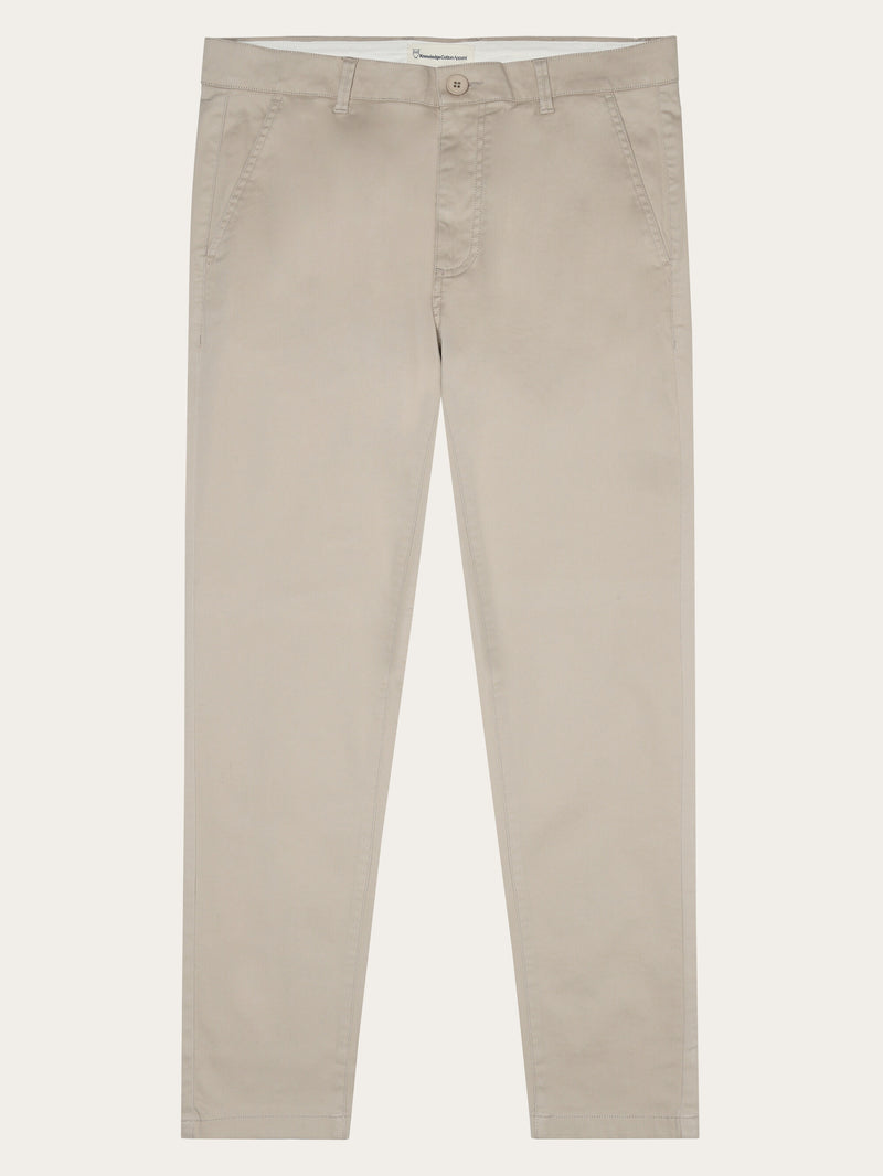 KnowledgeCotton Apparel - MEN LUCA slim twill chino pants Pants 1228 Light feather gray