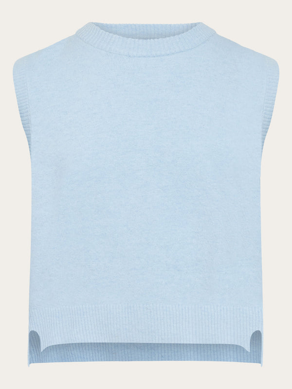 KnowledgeCotton Apparel - WMN Lambswool Vest Knits 1322 Asley Blue