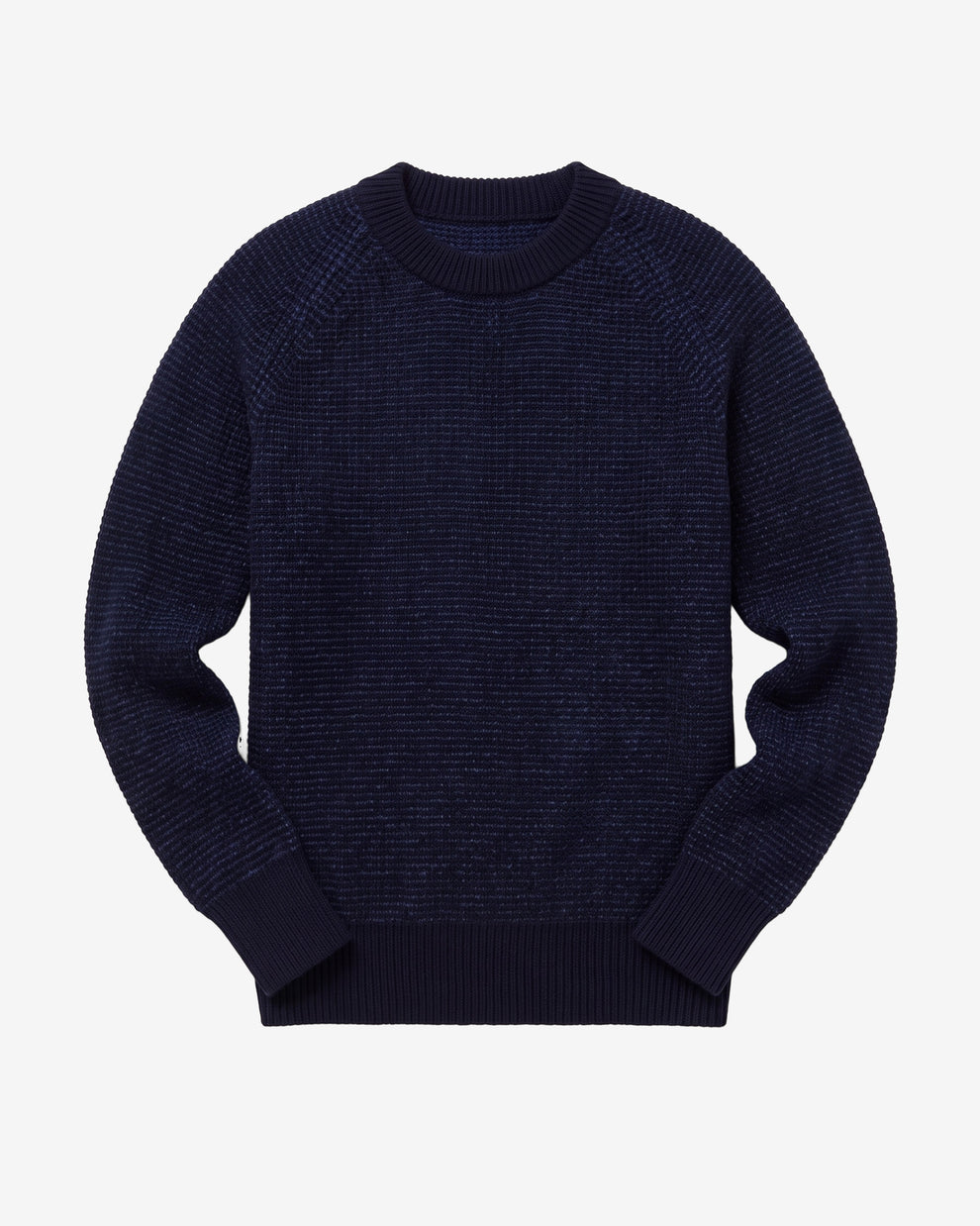 KnowledgeCotton Apparel - MEN Lambswool crew neck sweater Knits 1001 Total Eclipse