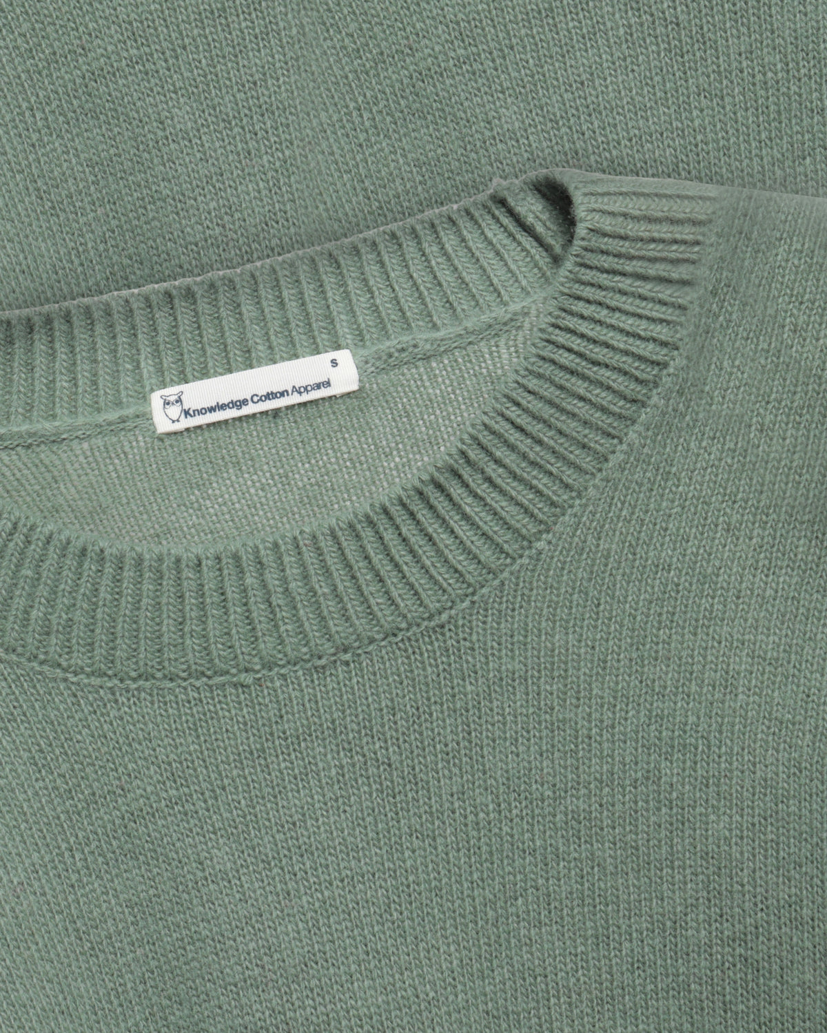 KnowledgeCotton Apparel - WMN Lambswool crew neck sweater Knits 1396 Lily Pad