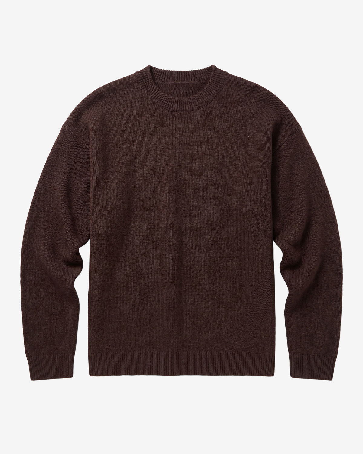 KnowledgeCotton Apparel - WMN Lambswool crew neck sweater Knits 1487 Chocolate Torte