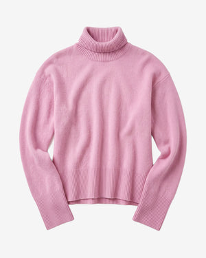 KnowledgeCotton Apparel - WMN Lambswool high neck sweater Knits 1503 Orchid Haze