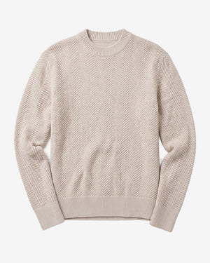 KnowledgeCotton Apparel - MEN Lambswool jacquard sweater Knits 1074 Nature Melange