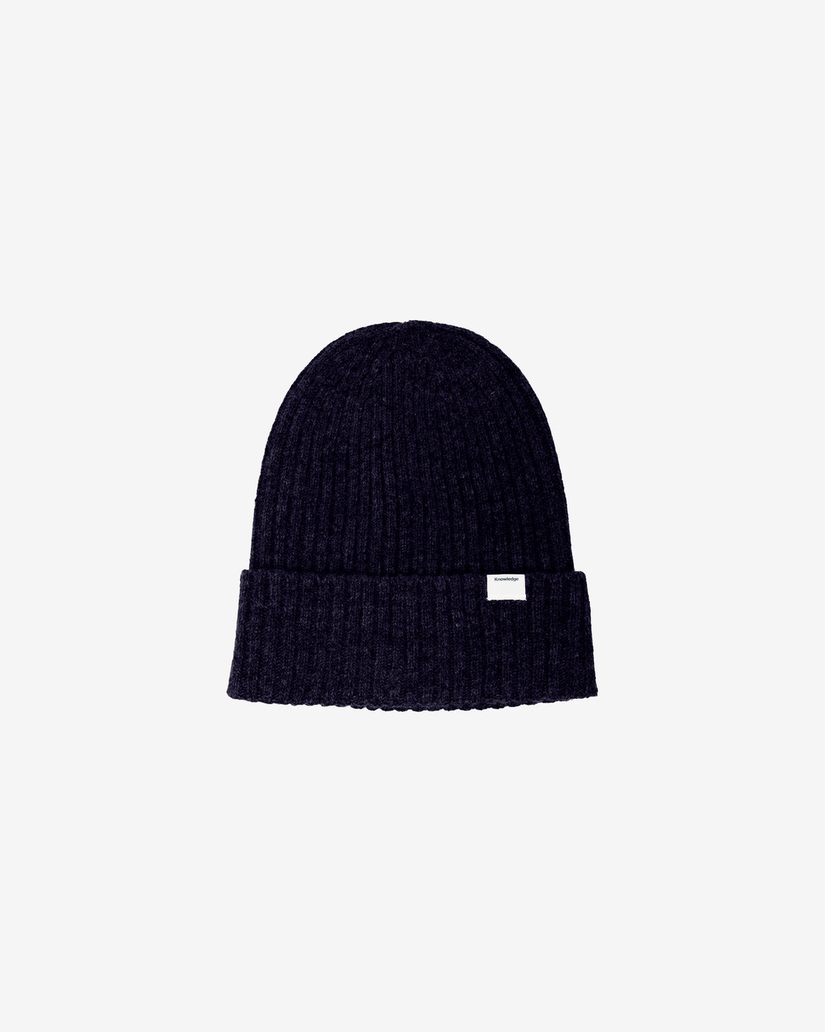 KnowledgeCotton Apparel - UNI Lambswool rib beanie Hats 1001 Total Eclipse