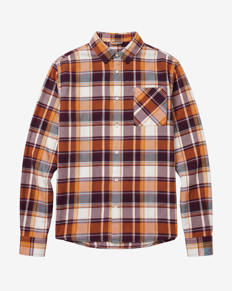KnowledgeCotton Apparel - MEN Light flannel checkered costum fit shirt Shirts 7025 Red check