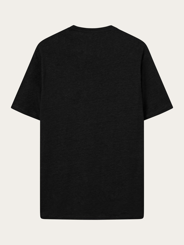 KnowledgeCotton Apparel - MEN Linen t-shirt T-shirts 1300 Black Jet