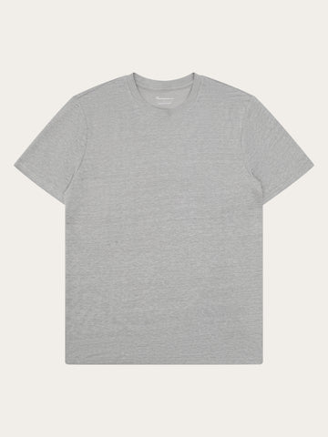 KnowledgeCotton Apparel - MEN Linen t-shirt T-shirts 1493 Ultimate Grey