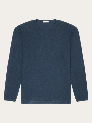 KnowledgeCotton Apparel - MEN Long sleeved structured slub sweat - GOTS/Vegan Sweats 1001 Total Eclipse