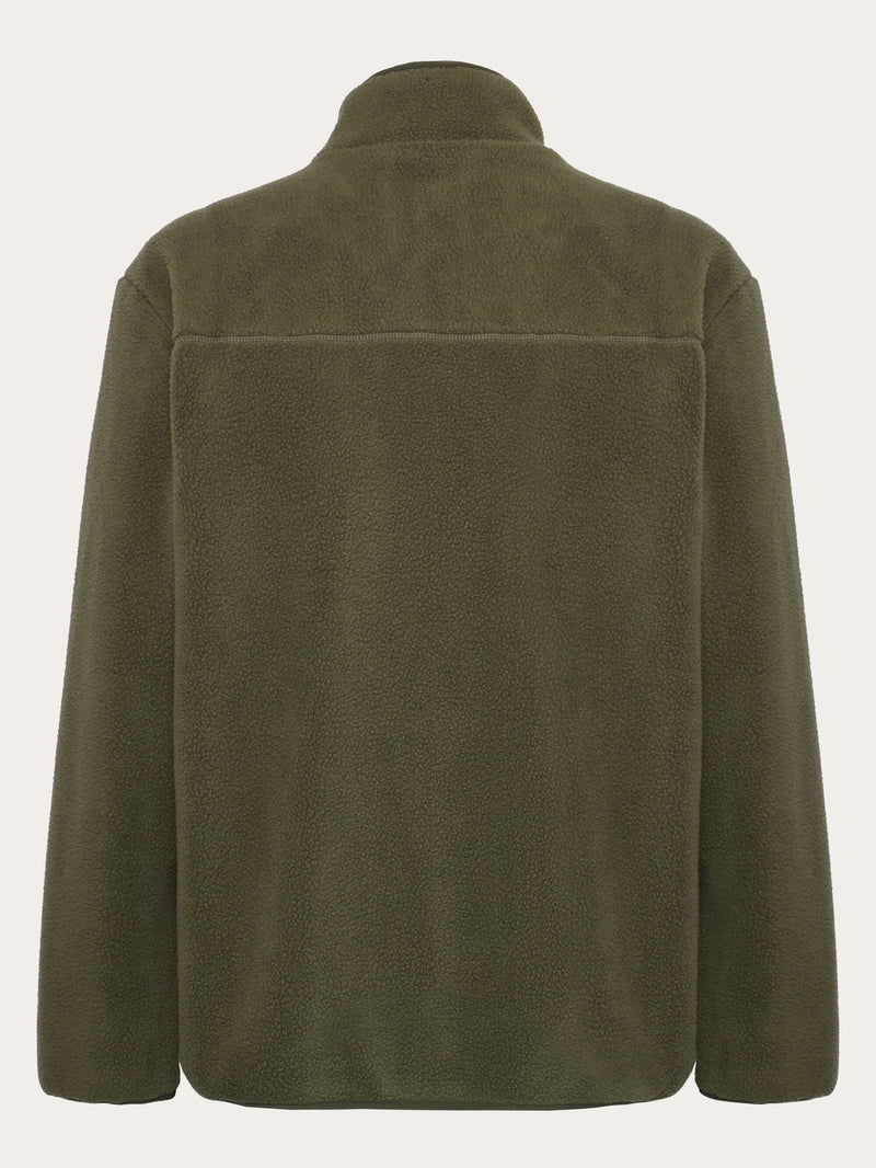 KnowledgeCotton Apparel - MEN Loose Fit Zip Fleece - GRS/Vegan Fleeces 1068 Burned Olive