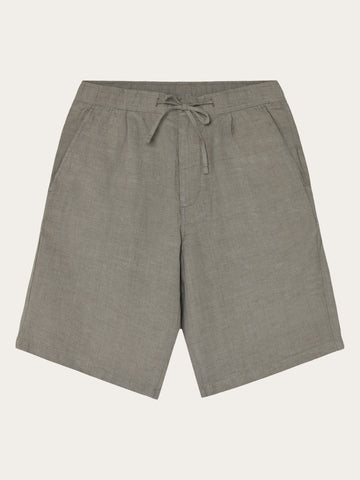 KnowledgeCotton Apparel - MEN Loose Linen shorts Shorts 1498 Twill - Yarndyed
