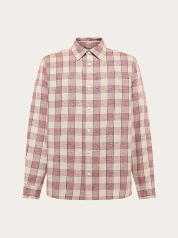 KnowledgeCotton Apparel - MEN Loose check shirt Shirts 7026 Brown check