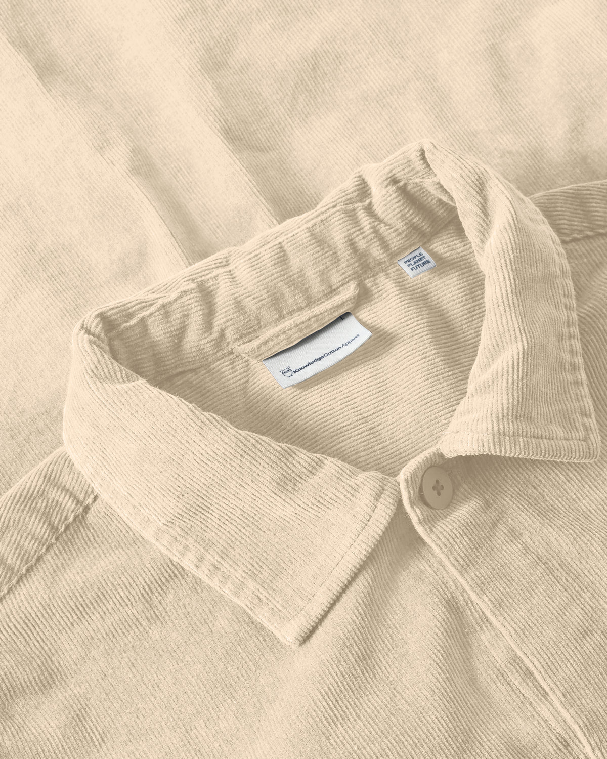KnowledgeCotton Apparel - MEN Loose corduroy overshirt Overshirts 1228 Light feather gray