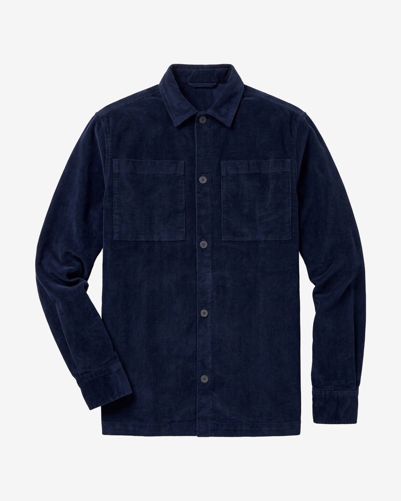 KnowledgeCotton Apparel - MEN Loose corduroy overshirt Overshirts 1412 Night Sky