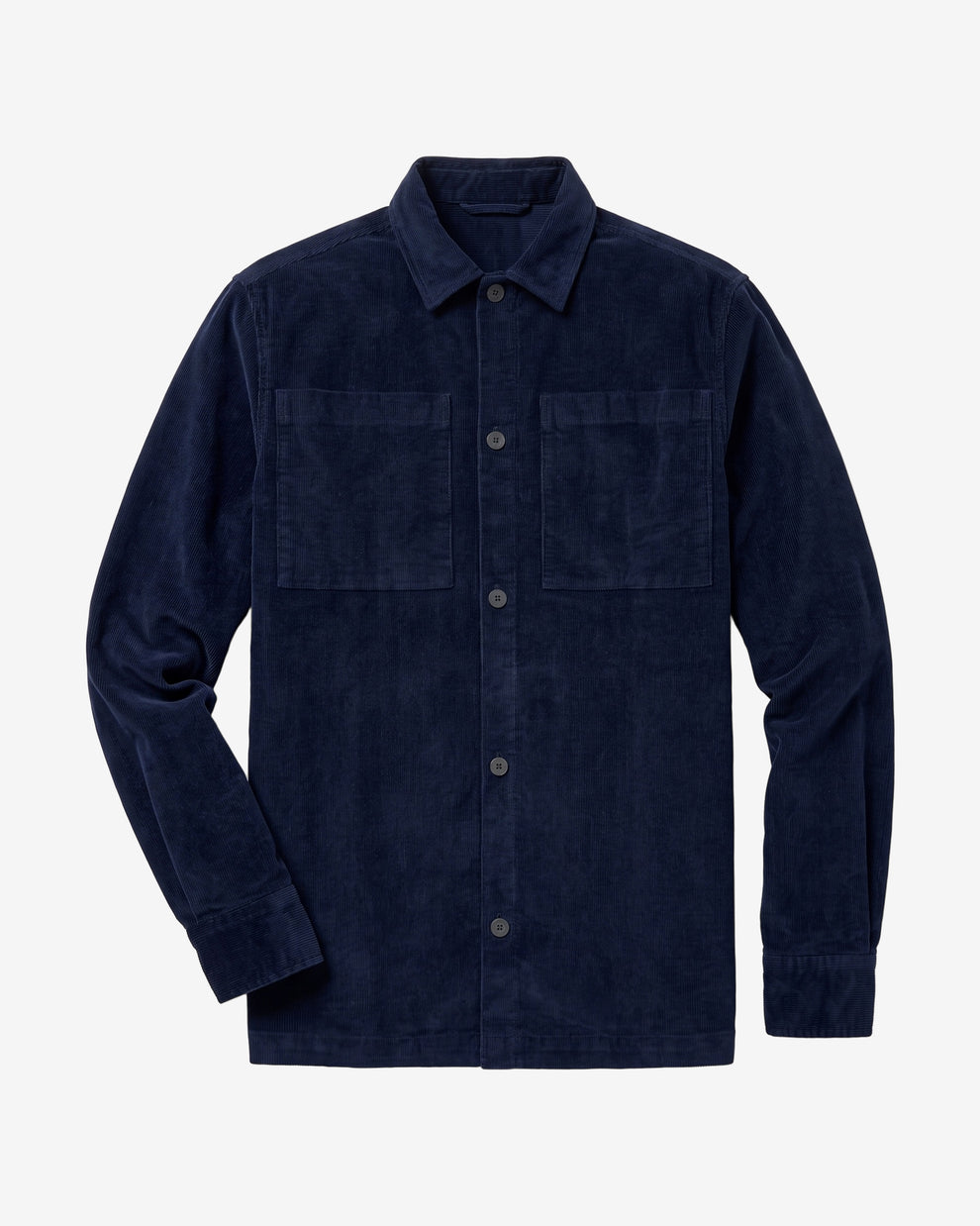 KnowledgeCotton Apparel - MEN Loose corduroy overshirt Overshirts 1412 Night Sky