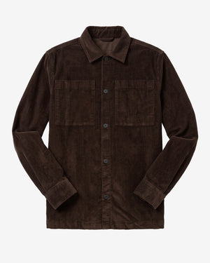 KnowledgeCotton Apparel - MEN Loose corduroy overshirt Overshirts 1487 Chocolate Torte