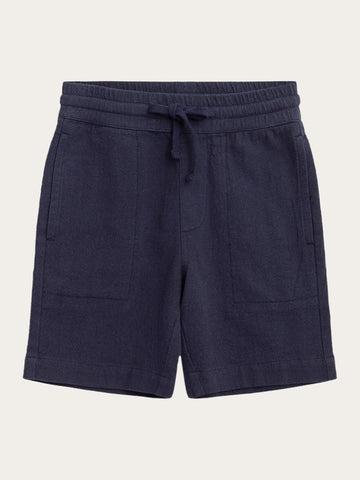 KnowledgeCotton Apparel - YOUNG Loose crushed cotton shorts - GOTS/Vegan Shorts 1001 Total Eclipse