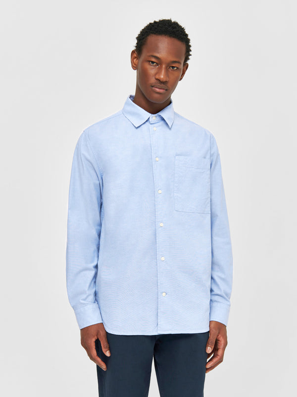 KnowledgeCotton Apparel - MEN Loose fit oxford shirt Shirts 1235 Lapis Blue