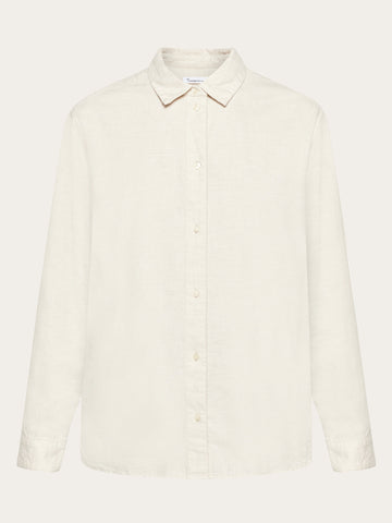 KnowledgeCotton Apparel - WMN Organic Cotton Flannel Shirt GOTS Shirts 1165 Greige