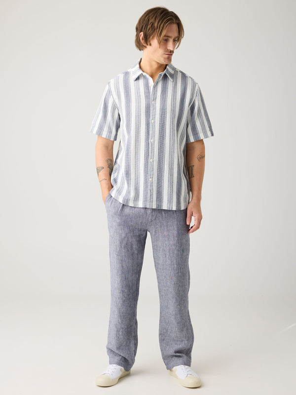 KnowledgeCotton Apparel - MEN Loose linen pant Pants 1226 Vintage Indigo