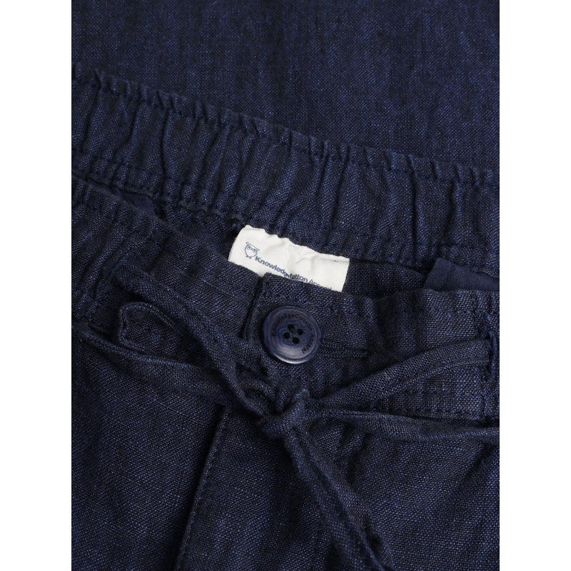 KnowledgeCotton Apparel - MEN Loose linen pant Pants 1450 Yarndyed - Total Eclipse