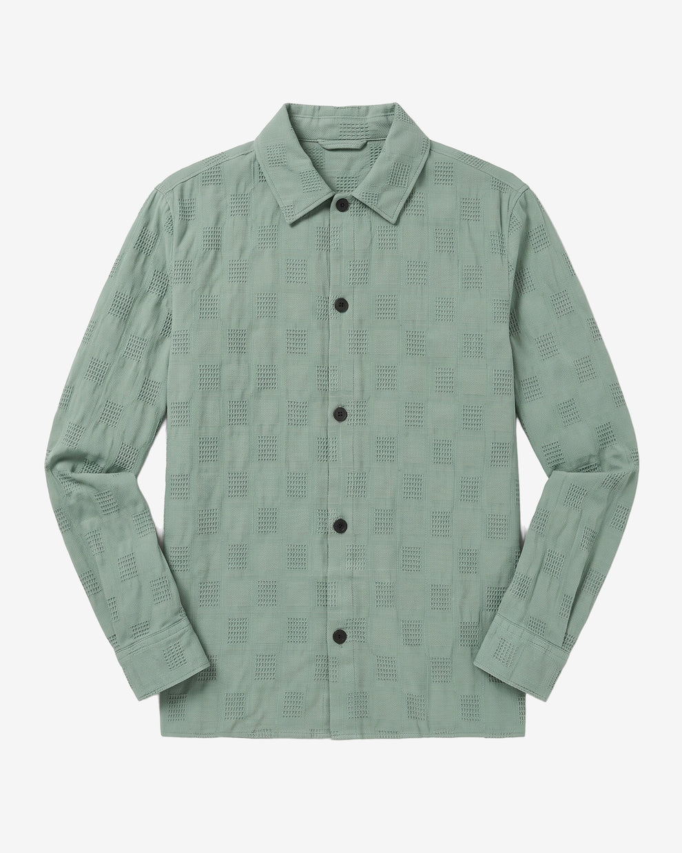 KnowledgeCotton Apparel - MEN Loose structure overshirt Overshirts 1396 Lily Pad