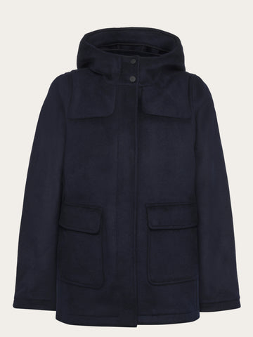 KnowledgeCotton Apparel - WMN Merino Wool Duffel Jacket - GRS Jackets 1412 Night Sky