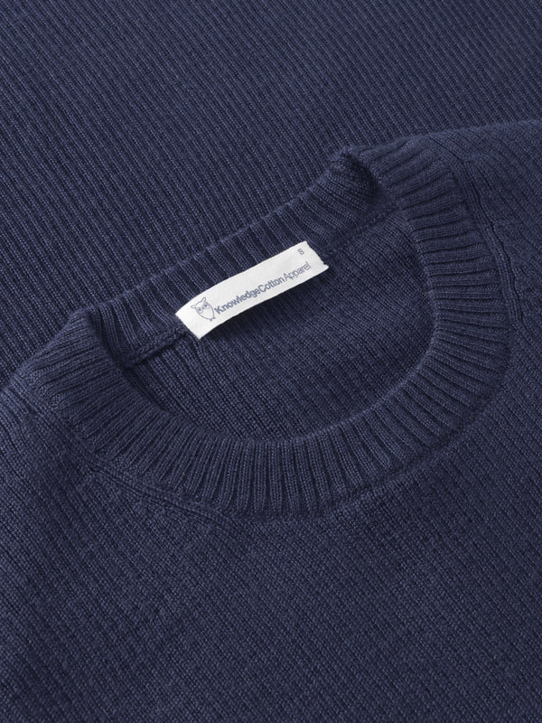 KnowledgeCotton Apparel - WMN Merino Wool Rib Knit RWS Knits 1001 Total Eclipse