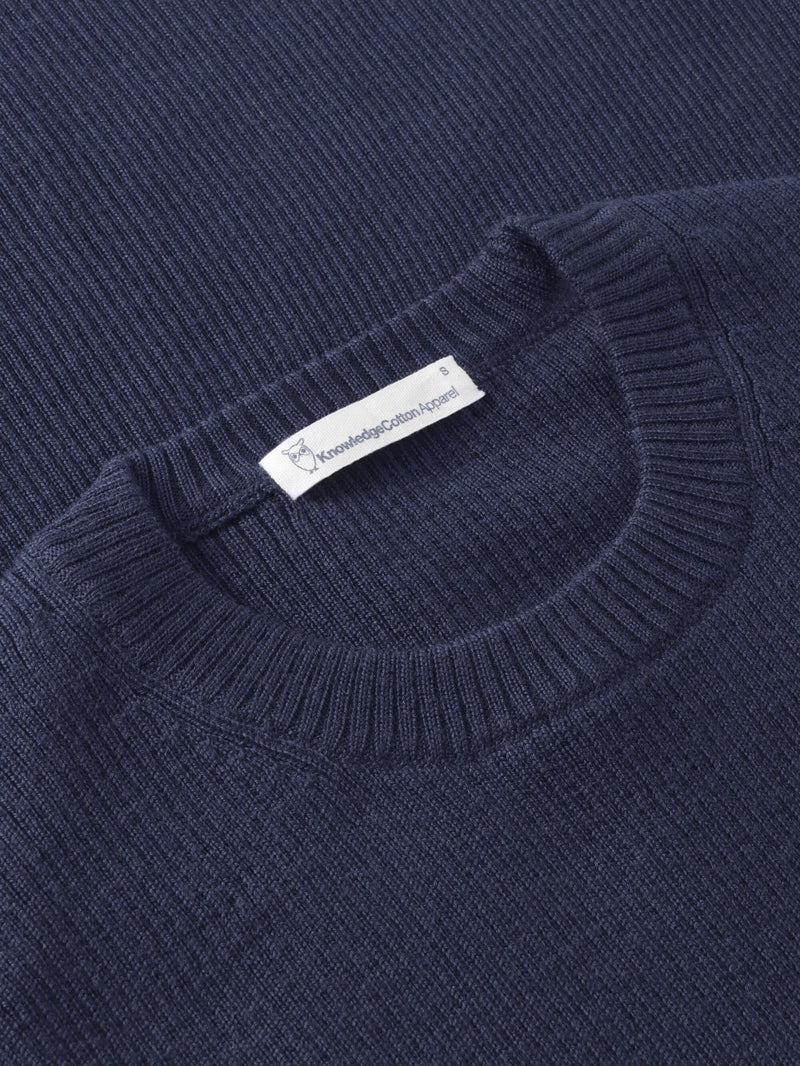 KnowledgeCotton Apparel - WMN Merino Wool Rib Knit RWS Knits 1001 Total Eclipse