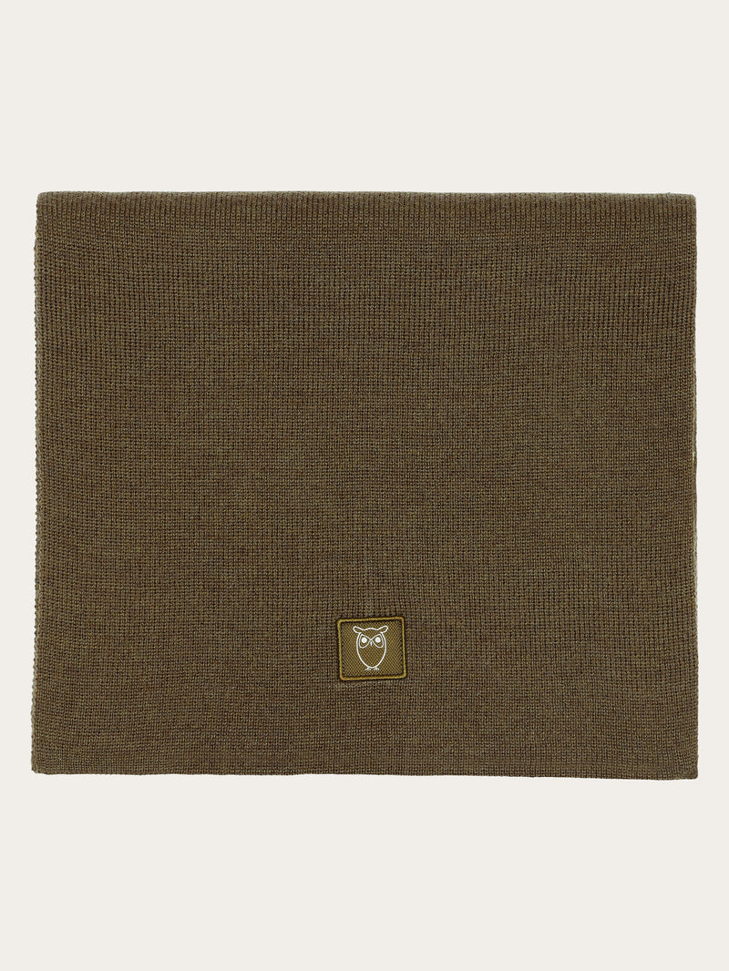 KnowledgeCotton Apparel - UNI Merino Wool Scarf RWS Scarfs 1100 Dark Olive