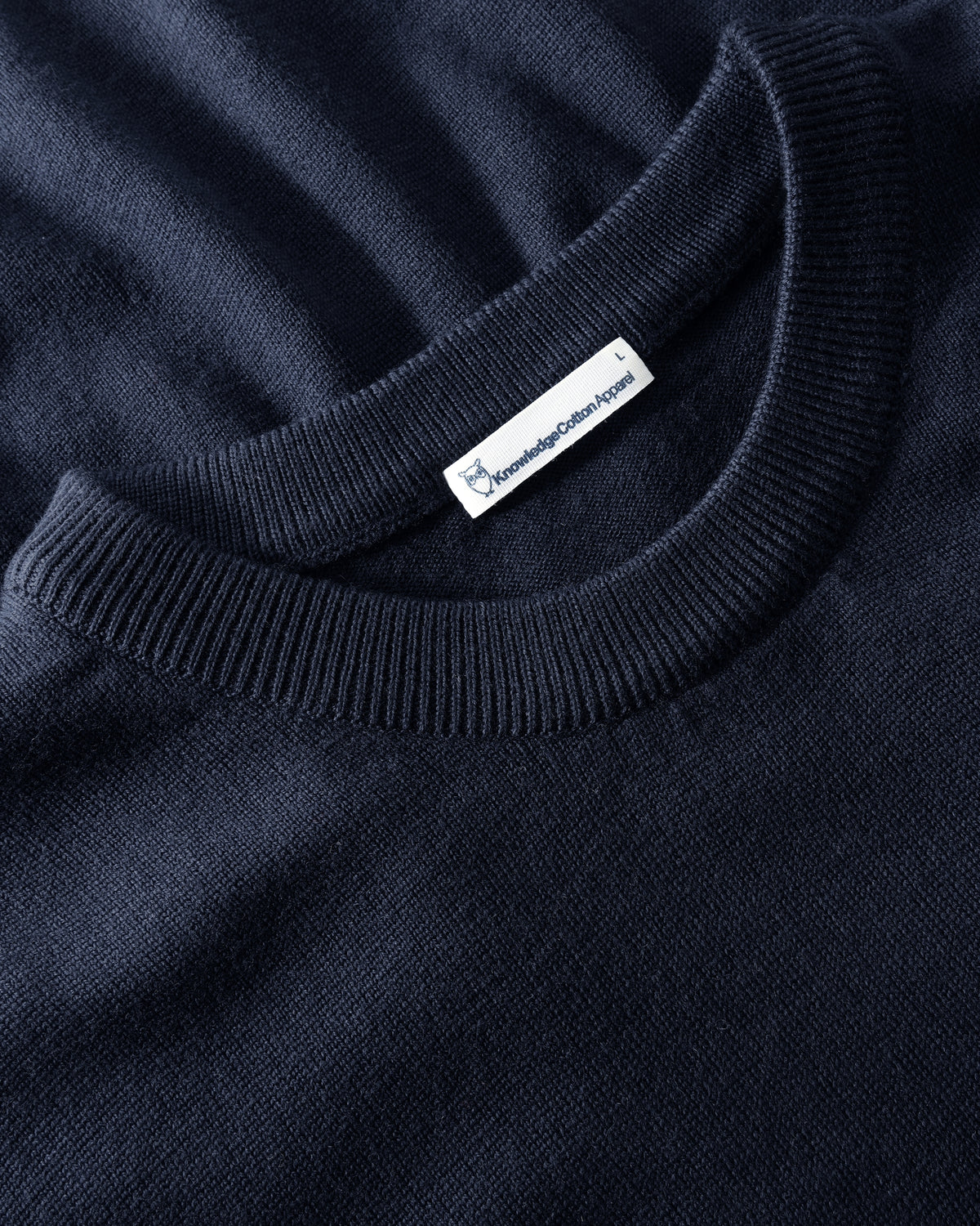 KnowledgeCotton Apparel - MEN Merino crew neck sweater Knits 1001 Total Eclipse