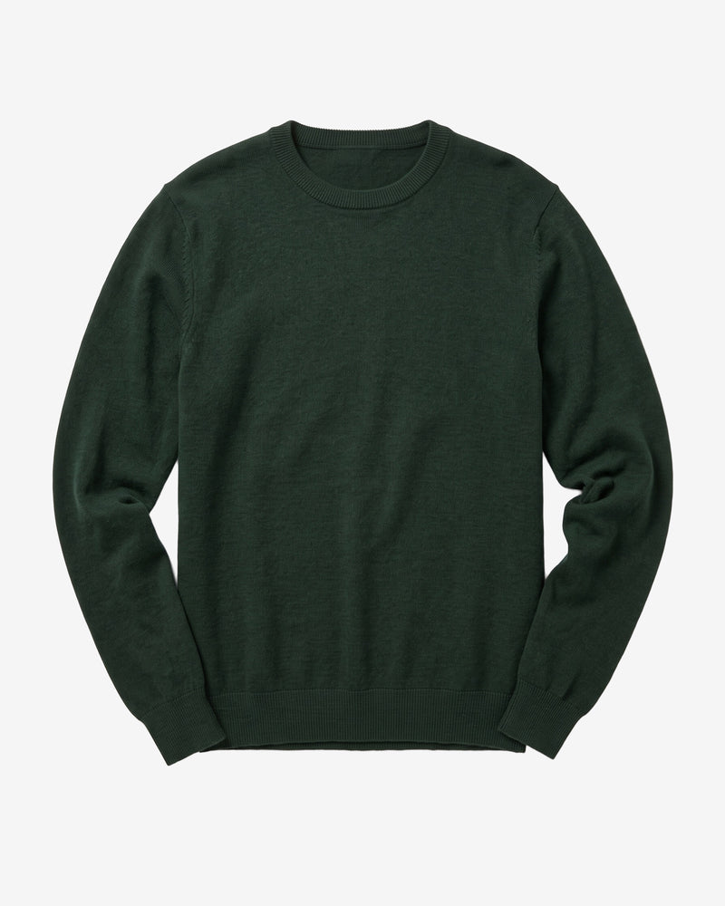 KnowledgeCotton Apparel - MEN Merino crew neck sweater Knits 1090 Forest Night