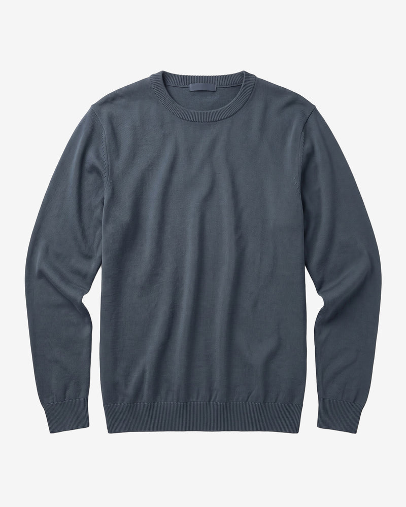 KnowledgeCotton Apparel - MEN Merino crew neck sweater Knits 1226 Vintage Indigo
