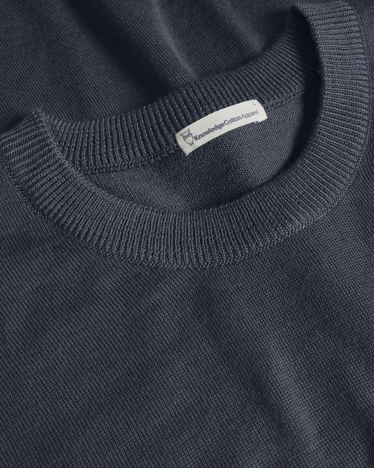 KnowledgeCotton Apparel - MEN Merino crew neck sweater Knits 1226 Vintage Indigo