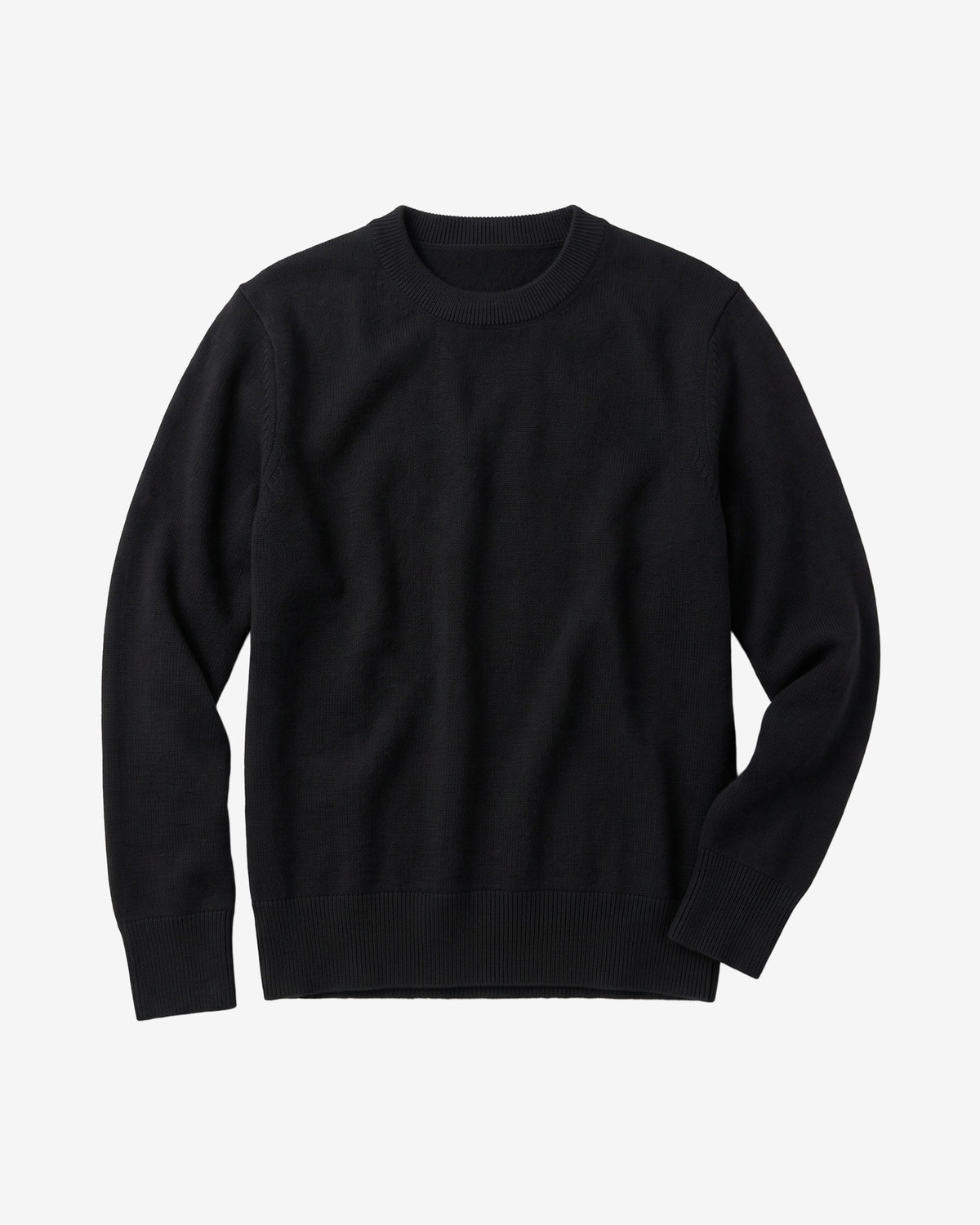 KnowledgeCotton Apparel - WMN Merino crew neck sweater Knits 1300 Black Jet