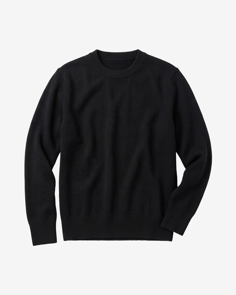 KnowledgeCotton Apparel - WMN Merino crew neck sweater Knits 1300 Black Jet