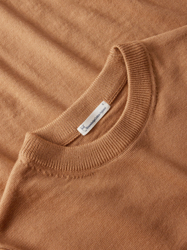 KnowledgeCotton Apparel - WMN Merino crew neck sweater Knits 1484 Apple Cinnamon
