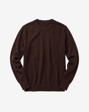 KnowledgeCotton Apparel - WMN Merino crew neck sweater Knits 1487 Chocolate Torte