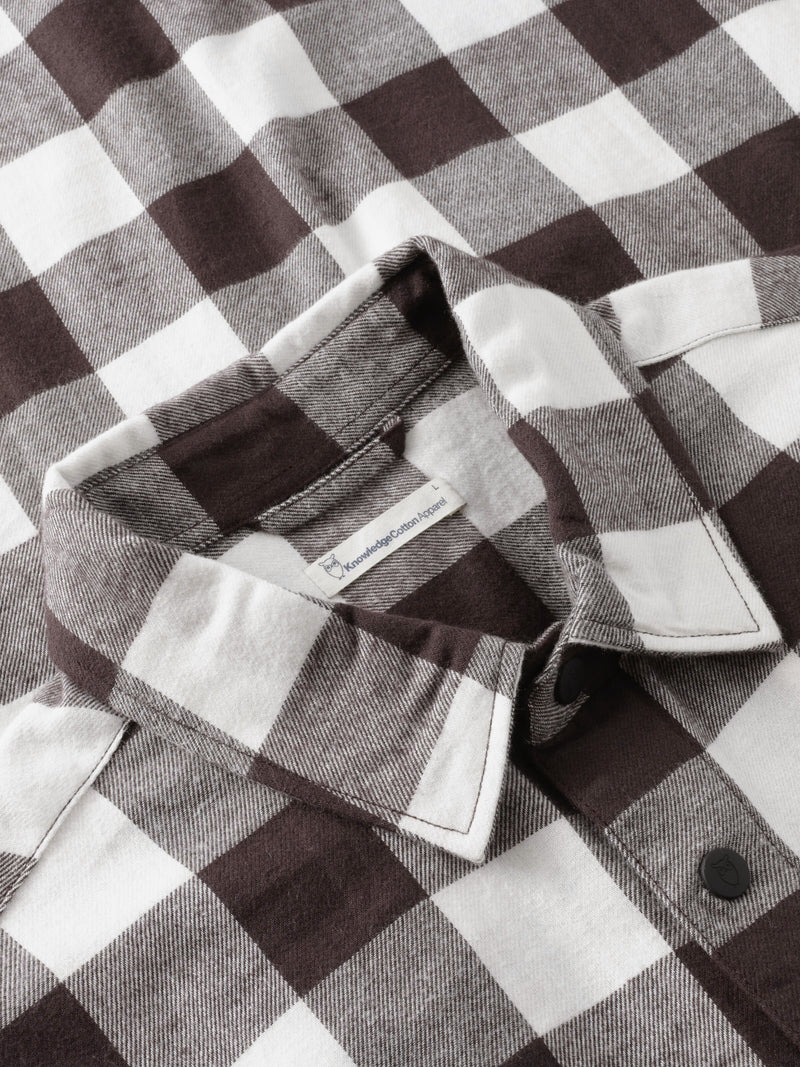 KnowledgeCotton Apparel - MEN Organic Cotton Checked Flannel Shirt GOTS Shirts 7026 Brown check