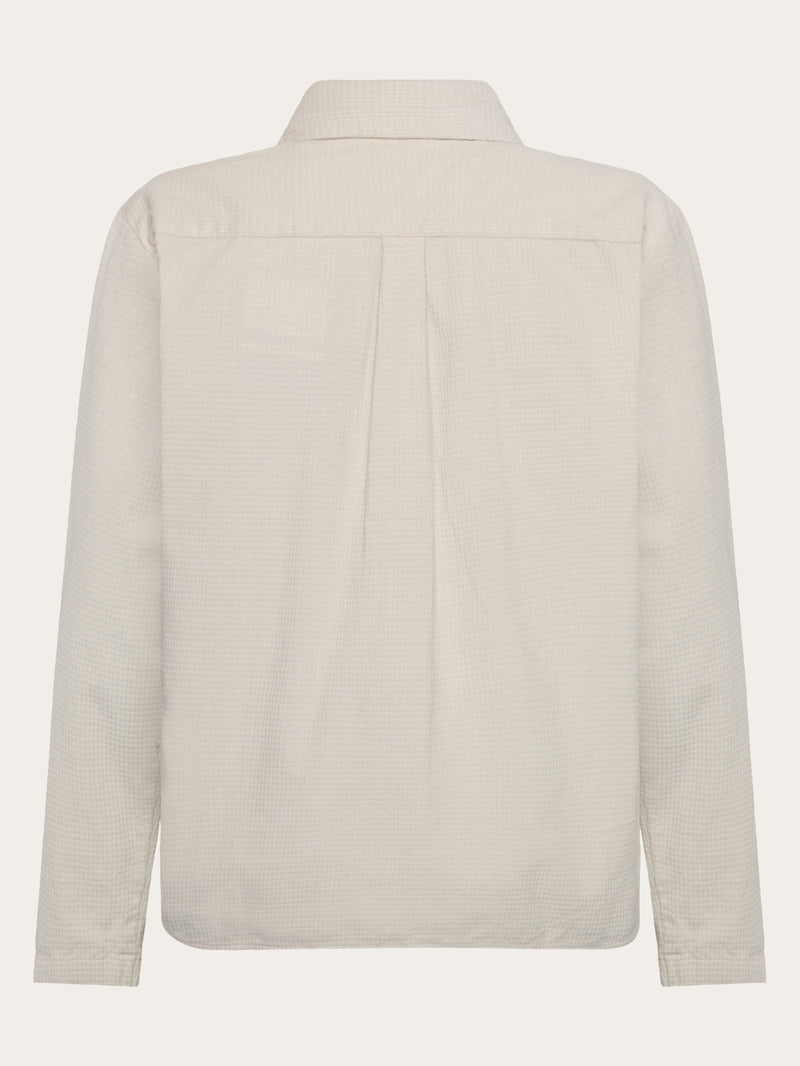 KnowledgeCotton Apparel - WMN Organic Cotton Corduroy Overshirt GOTS Overshirts 1387 Egret