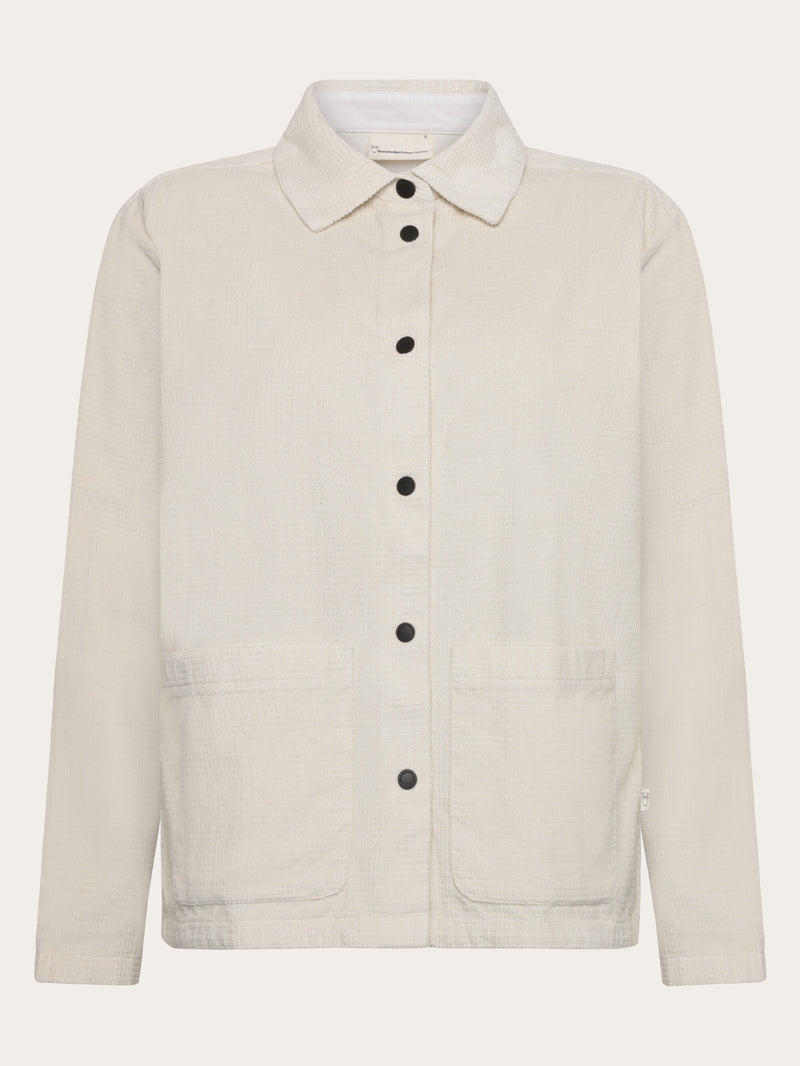 KnowledgeCotton Apparel - WMN Organic Cotton Corduroy Overshirt GOTS Overshirts 1387 Egret