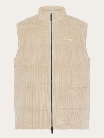 KnowledgeCotton Apparel - MEN Organic Cotton Corduroy Vest - GRS/Vegan PETA Vests 1228 Light feather gray