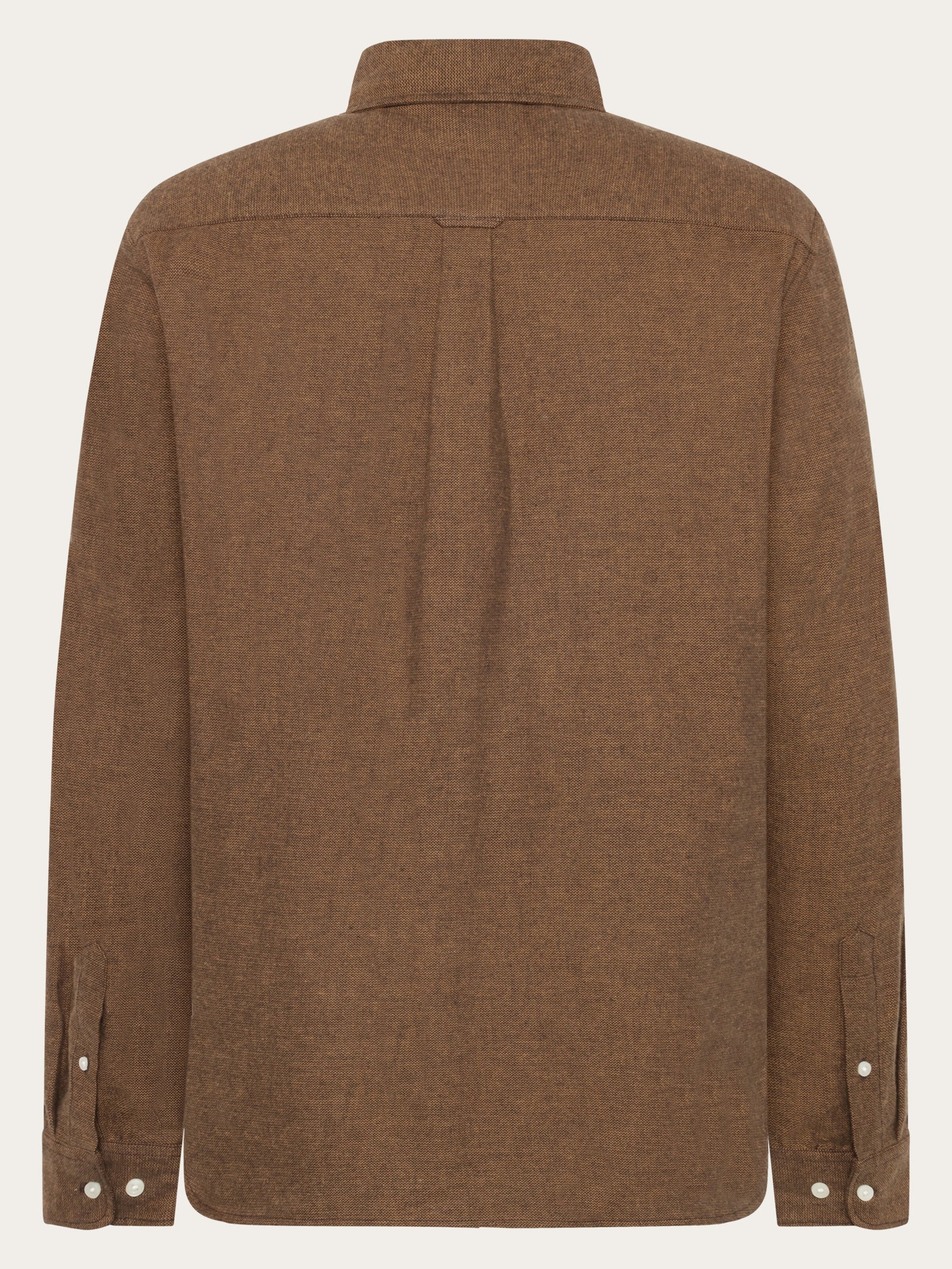 Organic Cotton Fishbone Flannel Shirt GOTS Chocolate Torte