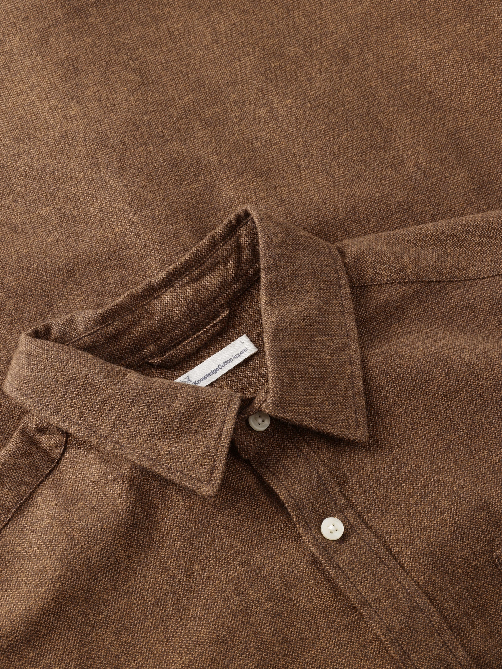 Organic Cotton Fishbone Flannel Shirt GOTS Chocolate Torte